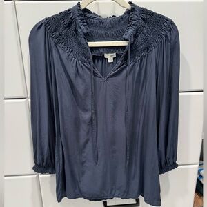 Anthropologie Navy Blouse Size 2